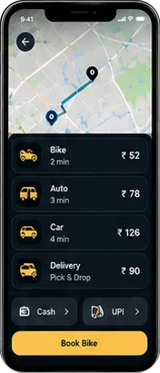 Customer app: Select ride